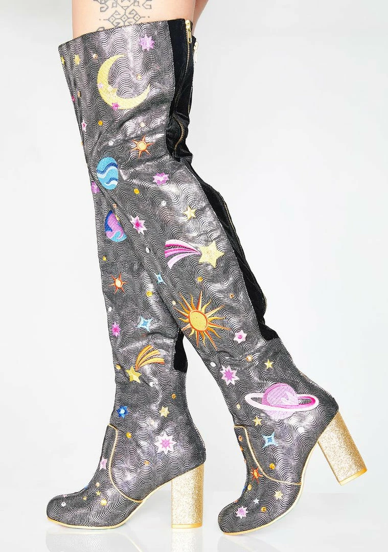 Cheapest 🎁 Irregular Choice Satine Thigh High 🥾 Boots 🥾 Boots & Booties 🌟 1 Irregular Choice Satine Thigh High Boots Boots & Booties