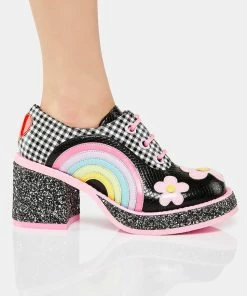 Irregular Choice Rainbows And Love Platform Oxfords