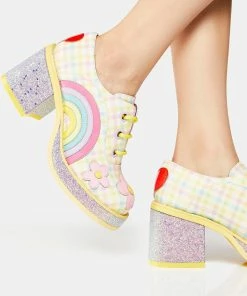 Cheap π Irregular Choice Flats Yellow Rainbows And Love Platform Oxfords 𧨠9 Irregular Choice Flats Yellow Rainbows And Love Platform Oxfords