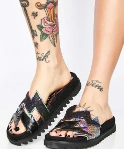 Irregular Choice Thunder Bolt Platform Slides Sandals