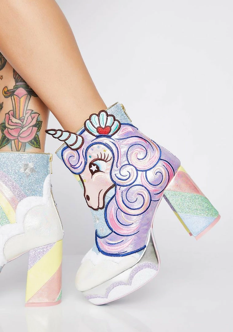 Wholesale 👏 Irregular Choice Daisy Dreams Glitter 🥾 Boots 🧨 1 Irregular Choice Daisy Dreams Glitter Boots