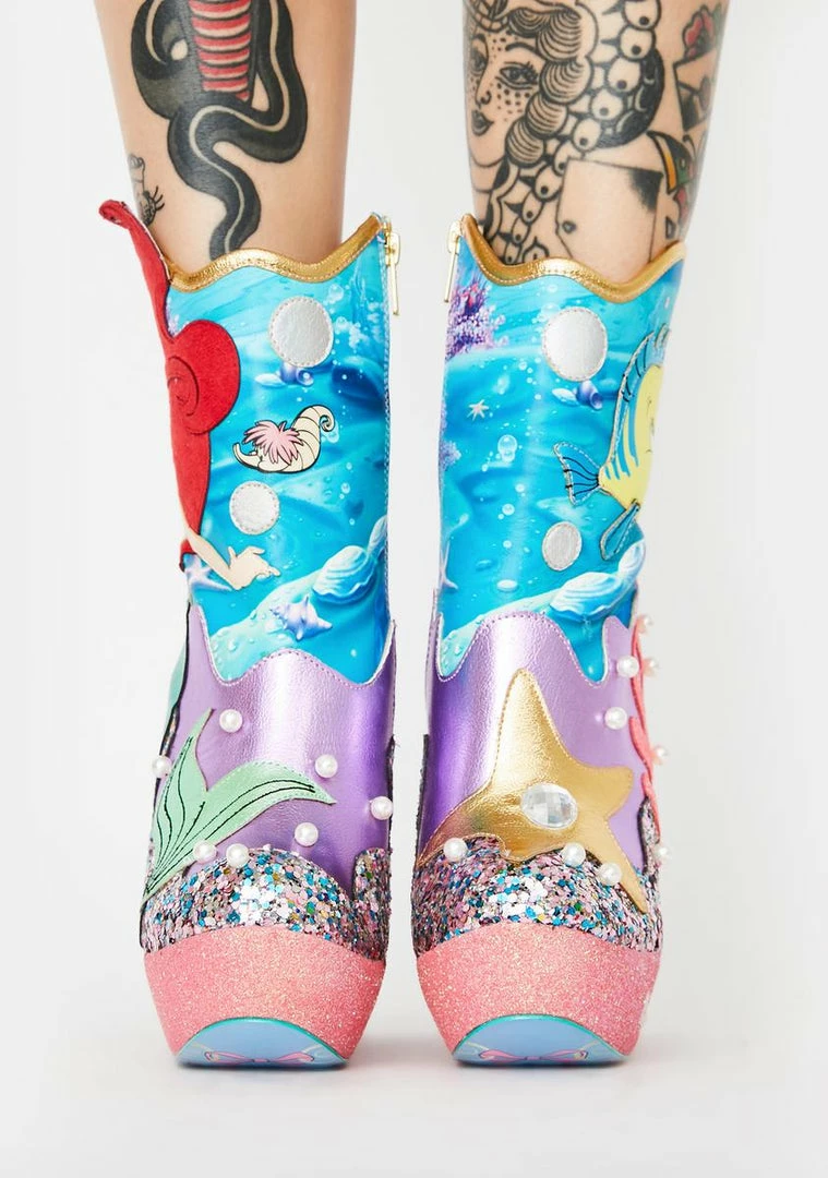 Promo ๐ Irregular Choice Platforms Just Me N' The Sea Platform ๐ฅพ Boots ๐ 3 Irregular Choice Platforms Just Me N' The Sea Platform Boots