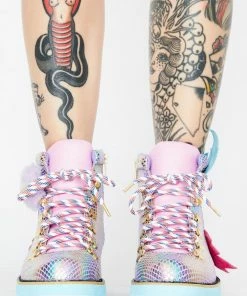 Wholesale β€οΈ Irregular Choice Kitty Walk Iridescent π Sneakers π₯ 6 Irregular Choice Kitty Walk Iridescent Sneakers