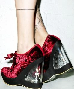 Cheapest π Irregular Choice Glissade Ballerina Wedges In Burgundy β 8 Irregular Choice Glissade Ballerina Wedges In Burgundy