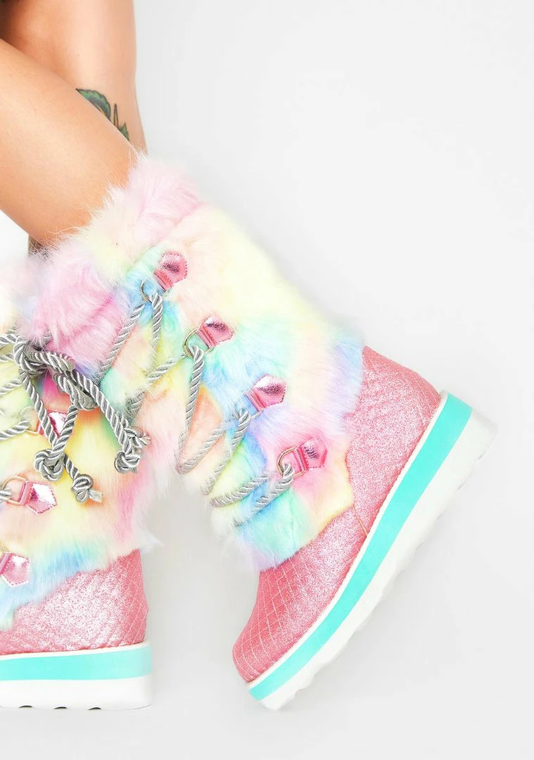 New 🧨 Irregular Choice Cheese And Beans Moon 🥾 Boots ⌛ 1 Irregular Choice Cheese And Beans Moon Boots