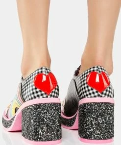 Irregular Choice Rainbows And Love Platform Oxfords