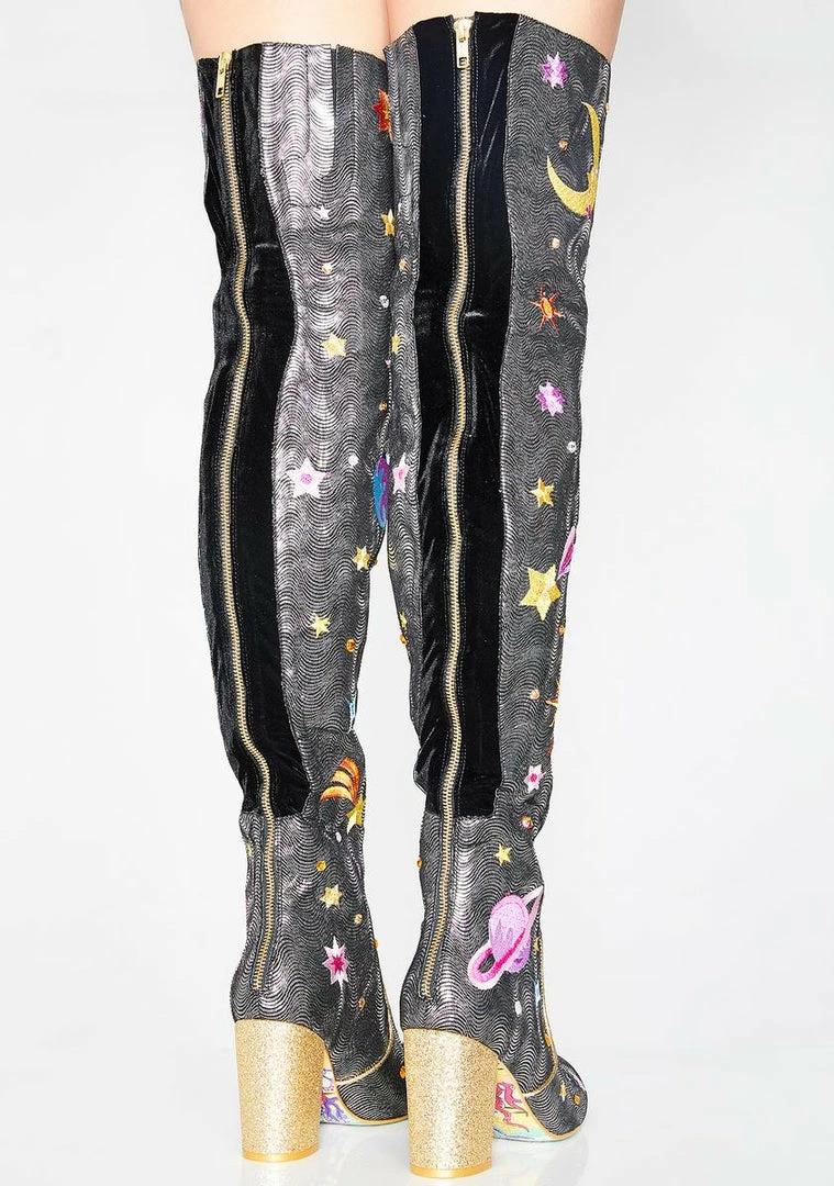 Cheapest 🎁 Irregular Choice Satine Thigh High 🥾 Boots 🥾 Boots & Booties 🌟 4 Irregular Choice Satine Thigh High Boots Boots & Booties