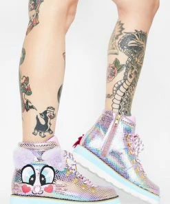 Irregular Choice Kitty Walk Iridescent Sneakers