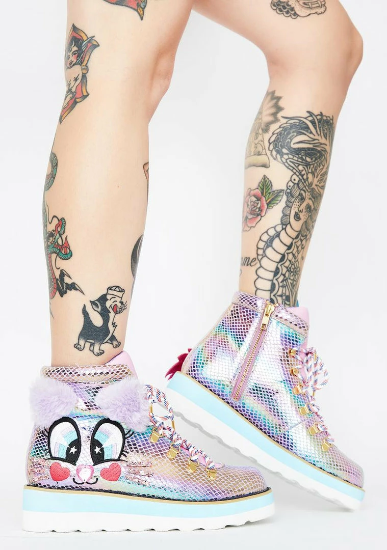 Wholesale β€οΈ Irregular Choice Kitty Walk Iridescent π Sneakers π₯ 2 Irregular Choice Kitty Walk Iridescent Sneakers