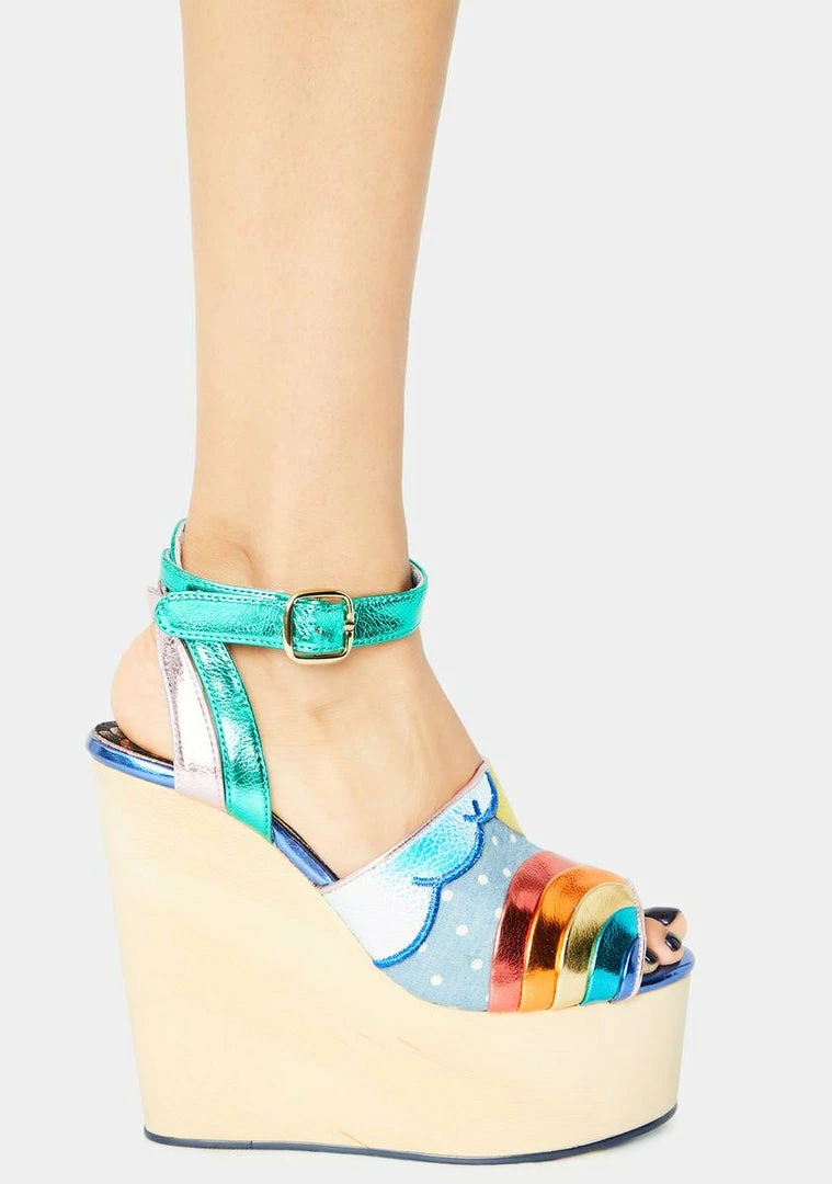 Promo ✔️ Irregular Choice Funshine Wedge Wedges ⭐ 1 Irregular Choice Funshine Wedge Wedges