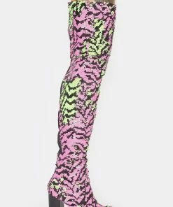 Irregular Choice Hot Stuff Sequin Thigh Highs Boots