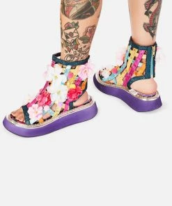 Irregular Choice Platforms On The Grapevine Flower Sandals