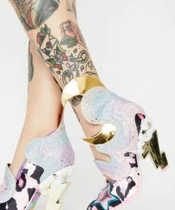 Irregular Choice Gold Galactic Thunder Heels