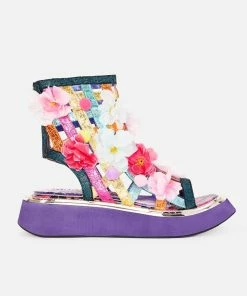 Irregular Choice Platforms On The Grapevine Flower Sandals