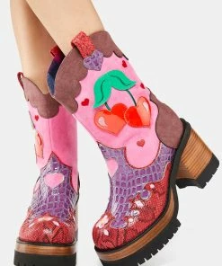Irregular Choice Cherry Lovin Cowboy Boots