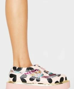 Irregular Choice Pink Stage Skool Platform Sneakers Platforms