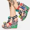 Irregular Choice Wedges Black Spaghetti Junction Wedge Sandals