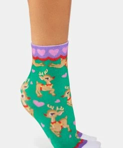 Irregular Choice Rad Reindeer Socks Ankle Socks