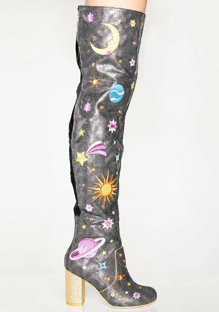 Cheapest 🎁 Irregular Choice Satine Thigh High 🥾 Boots 🥾 Boots & Booties 🌟 2 Irregular Choice Satine Thigh High Boots Boots & Booties