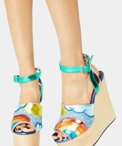Promo ✔️ Irregular Choice Funshine Wedge Wedges ⭐ 6 Irregular Choice Funshine Wedge Wedges