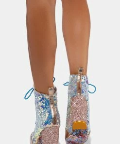 Irregular Choice Blue Pierrette Sequin Ankle Boots Boots & Booties