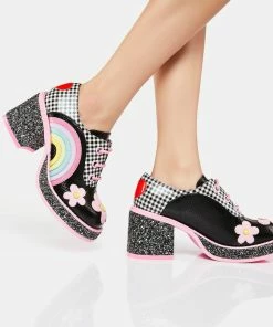 Irregular Choice Rainbows And Love Platform Oxfords