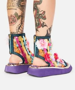 Irregular Choice Platforms On The Grapevine Flower Sandals