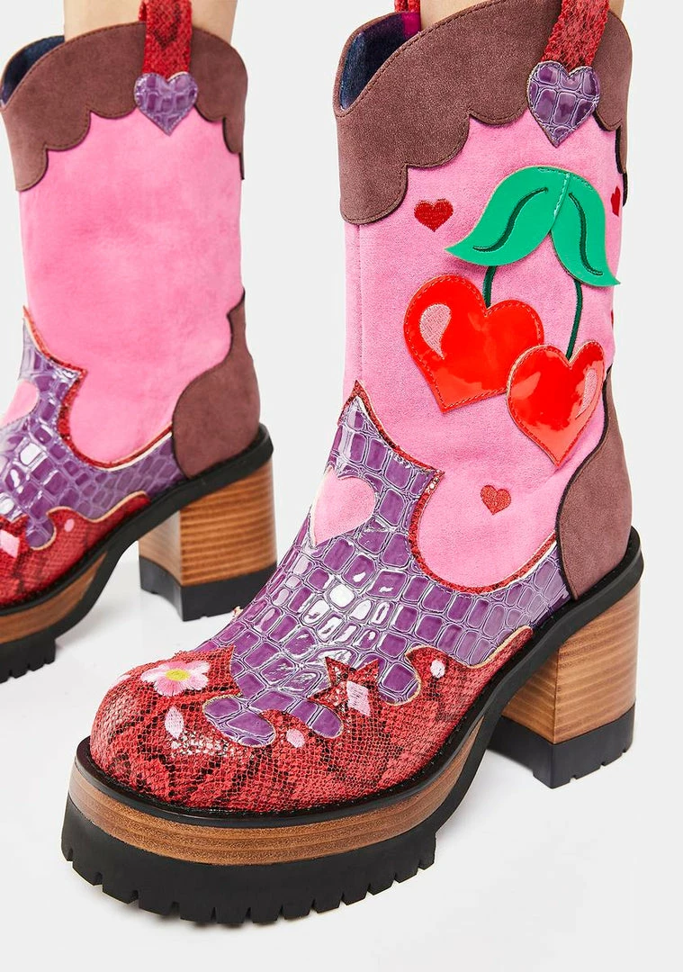 Cheap π― Irregular Choice Cherry Lovin Cowboy π₯Ύ Boots π 3 Irregular Choice Cherry Lovin Cowboy Boots