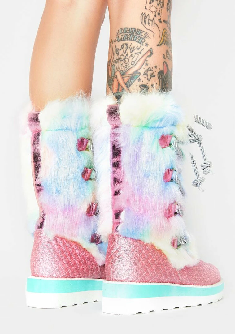 New 🧨 Irregular Choice Cheese And Beans Moon 🥾 Boots ⌛ 4 Irregular Choice Cheese And Beans Moon Boots