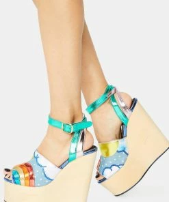 Promo ✔️ Irregular Choice Funshine Wedge Wedges ⭐ 5 Irregular Choice Funshine Wedge Wedges
