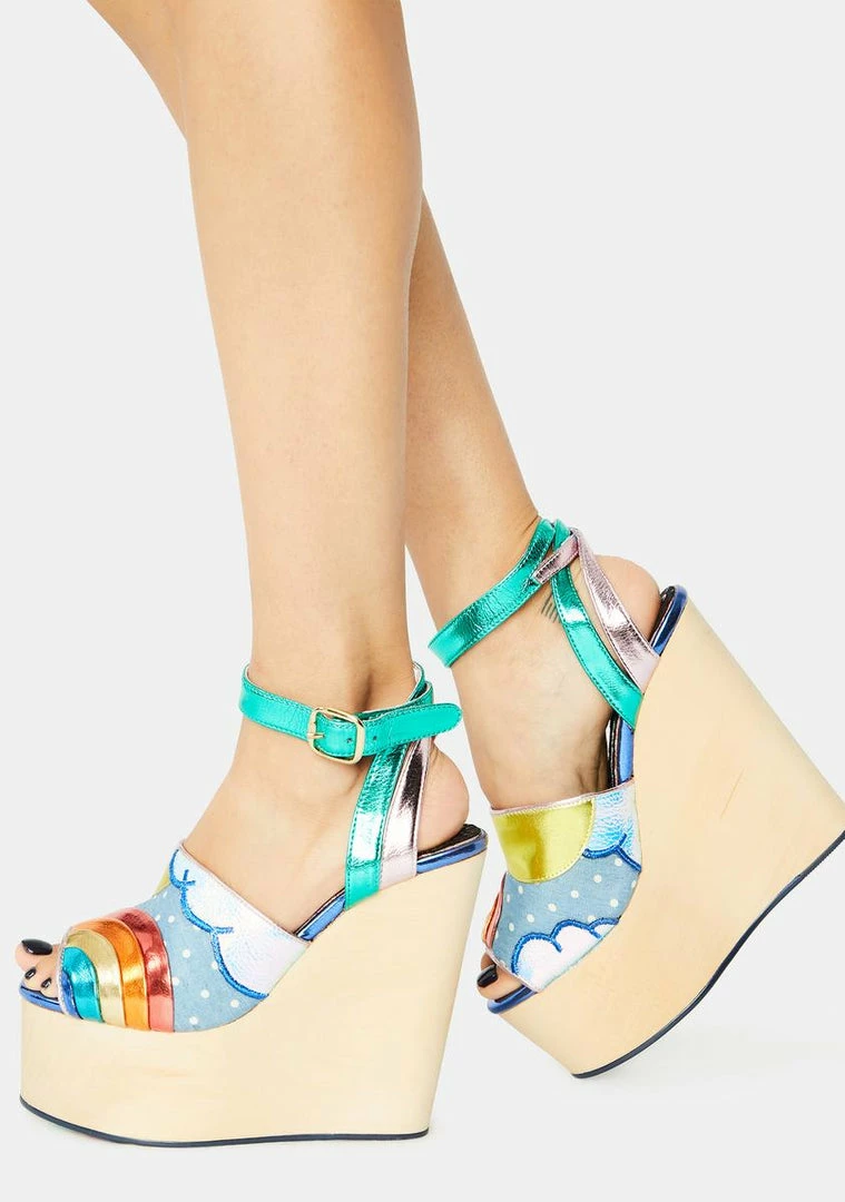 Promo ✔️ Irregular Choice Funshine Wedge Wedges ⭐ 2 Irregular Choice Funshine Wedge Wedges