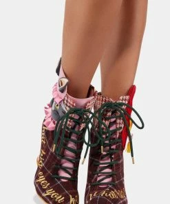 Best deal π Irregular Choice Little Red Lace Up π₯Ύ Boots β 6 Irregular Choice Little Red Lace Up Boots