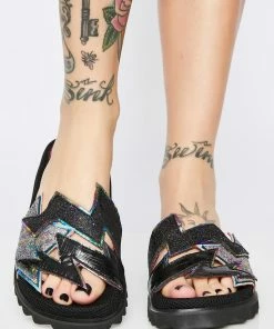 Irregular Choice Thunder Bolt Platform Slides Sandals