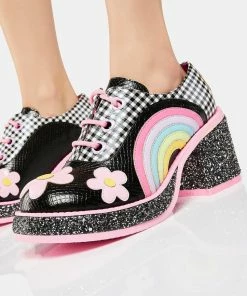 Irregular Choice Rainbows And Love Platform Oxfords