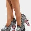Irregular Choice Black Charming Heart Heels