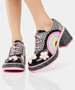 Irregular Choice Rainbows And Love Platform Oxfords
